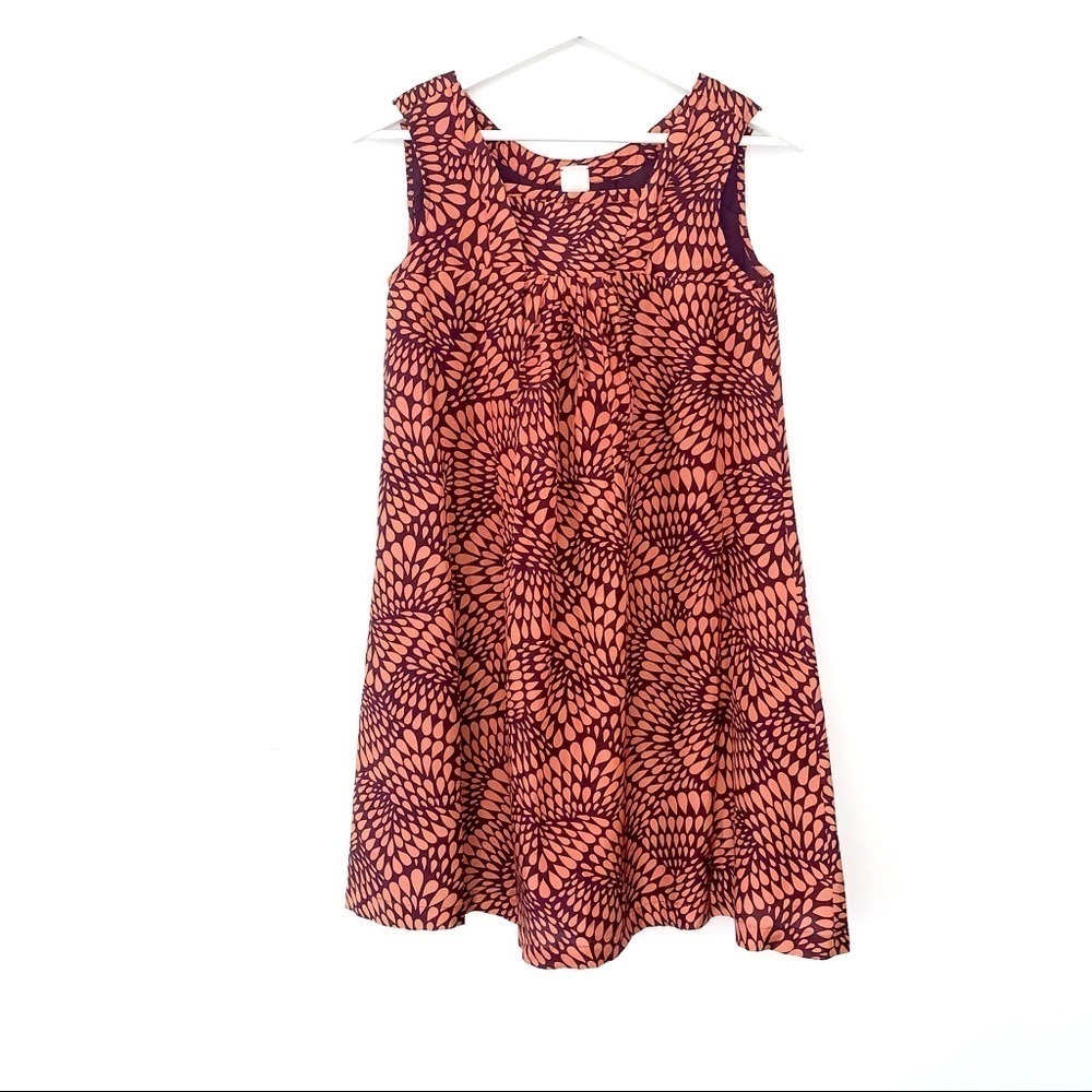 Madewell Eliot silk sleeveless dress in coral and purple size small